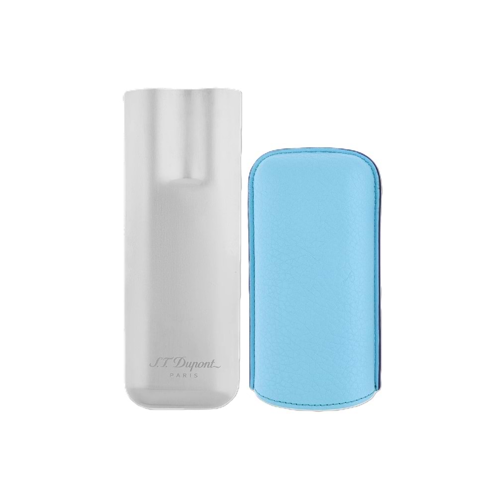 S.T. DUPONT 2CG CASE LIGHTBLUE GR/CHROME