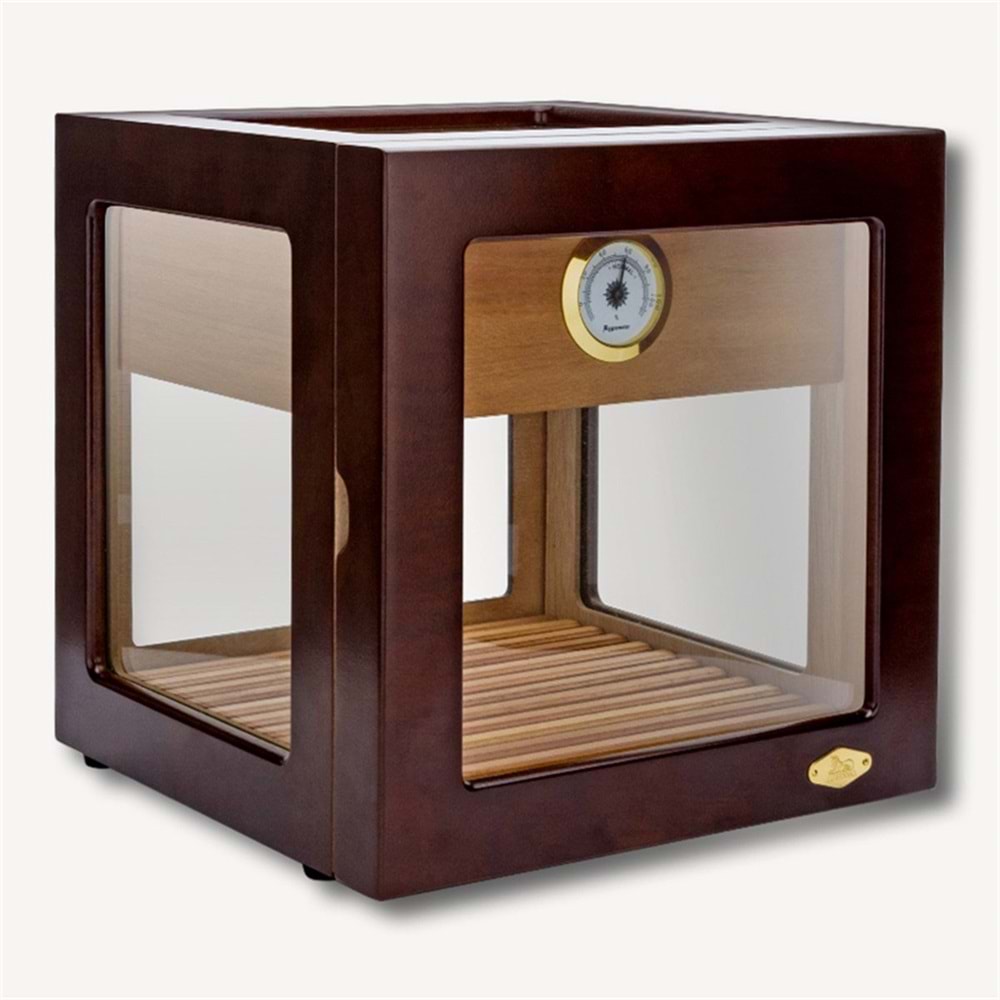 LUBİNSKİ CAM KÜP CEDAR TEPSİLİ HUMİDOR 40LIK