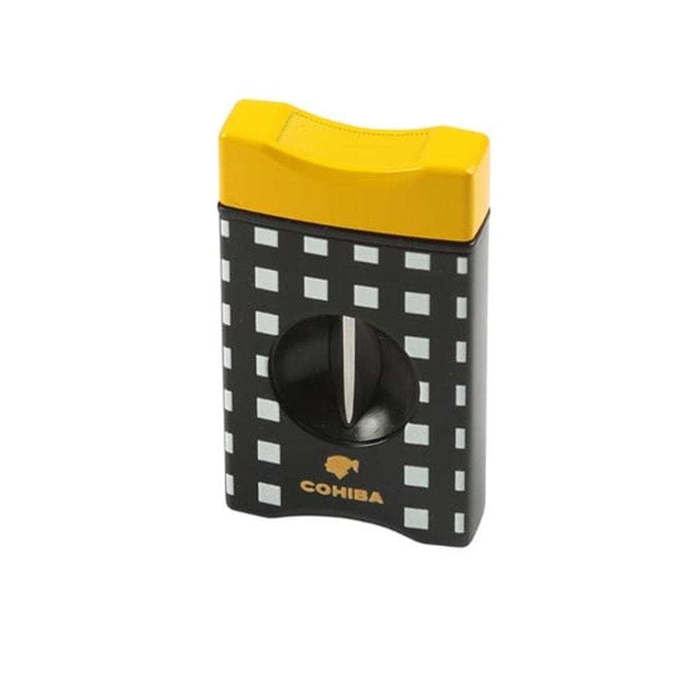 COHIBA SARI SİYAH BEYAZ DESENLİ V-PURO MAKASI CPM066