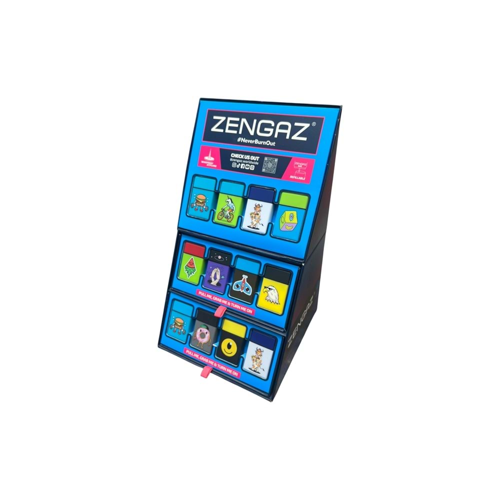 ZENGAZ 97333 TK CUBE DİSPLAY MİXED DESIGNS ÇAKMAK