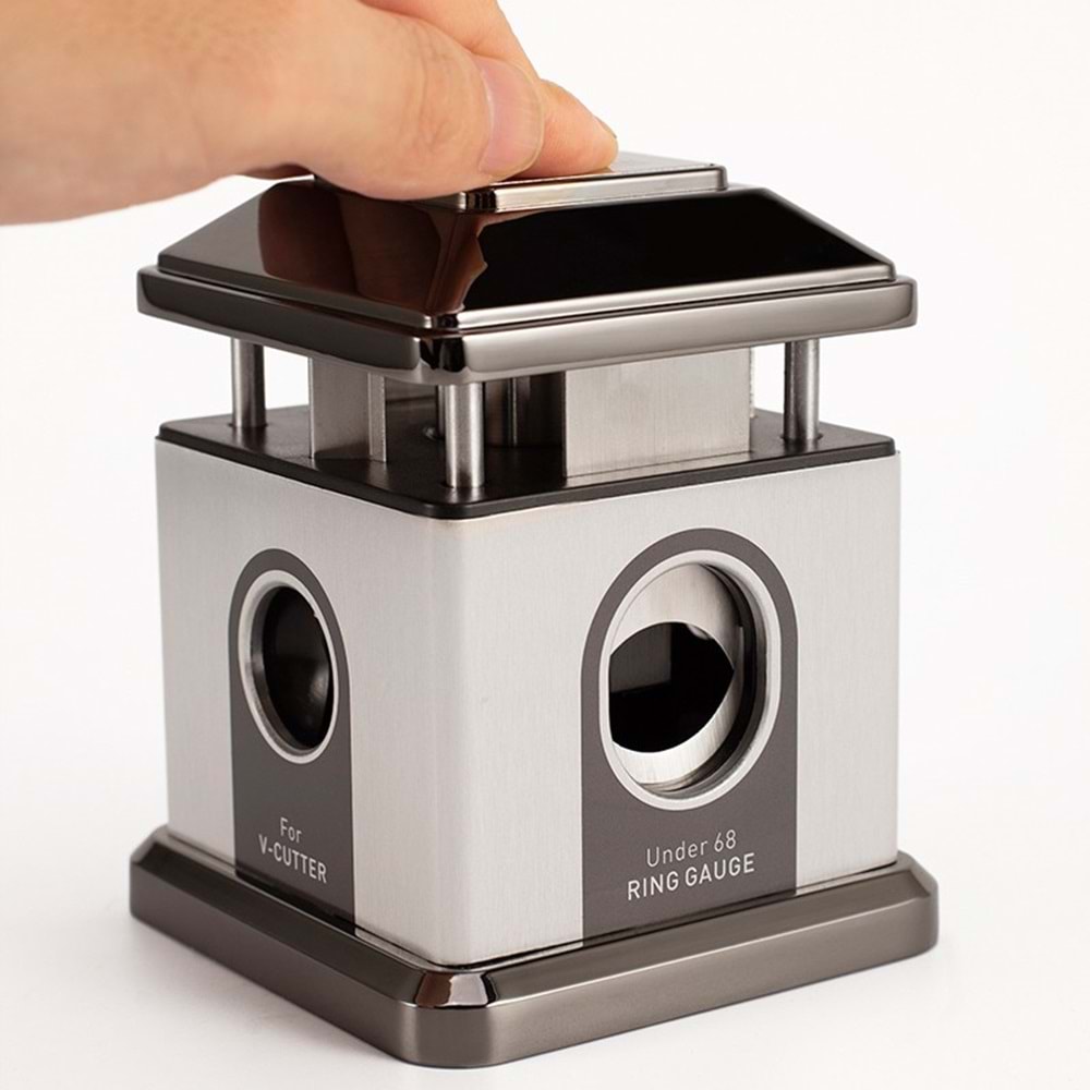 FIREBIRD DESTKOP METAL GREY-SPACE GREY MASA TİPİ PURO MAKASI 4 FARKLI KESİCİ BÖLMELİ JF-J73-3 GREY