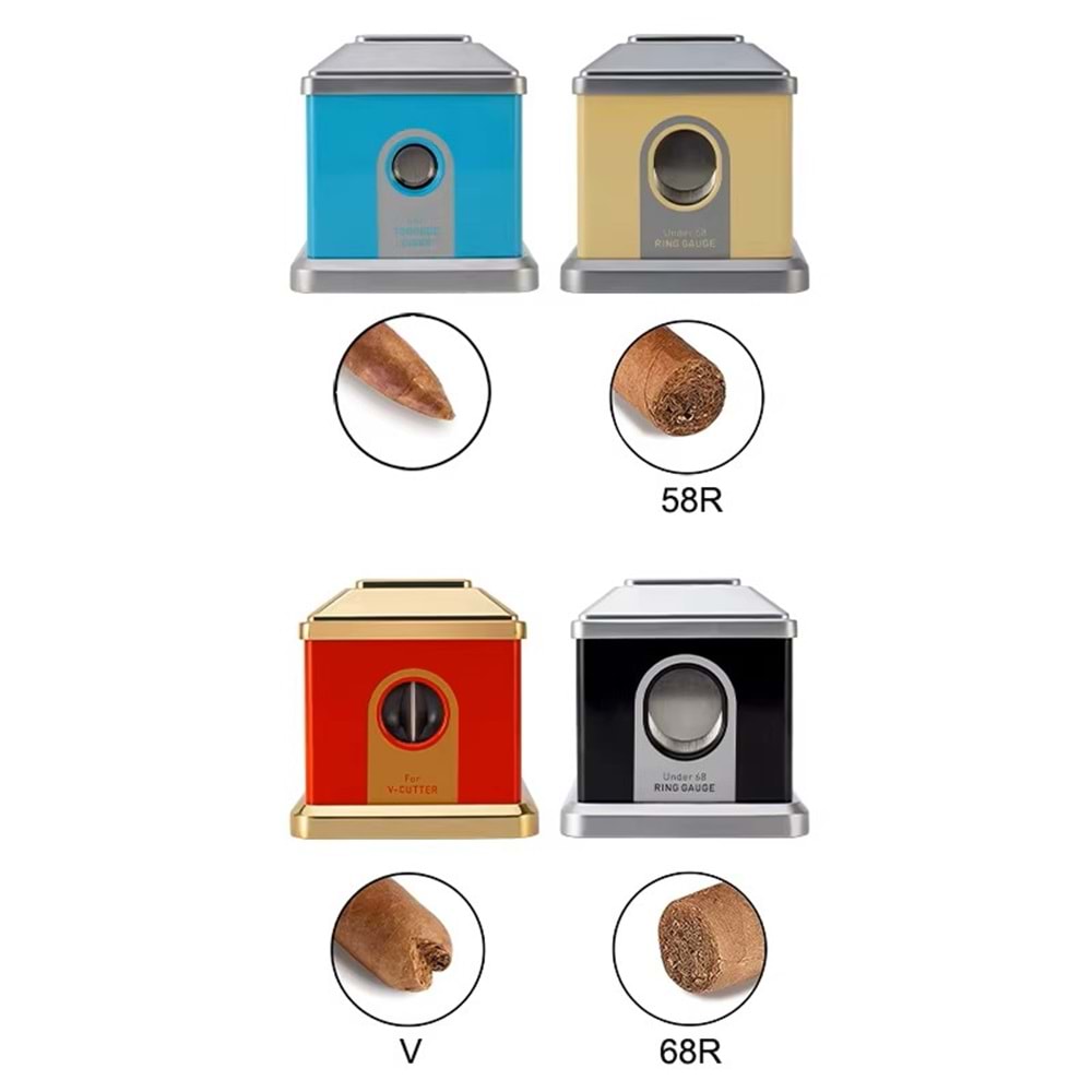 FIREBIRD DESTKOP METAL GREY-SPACE GREY MASA TİPİ PURO MAKASI 4 FARKLI KESİCİ BÖLMELİ JF-J73-3 GREY