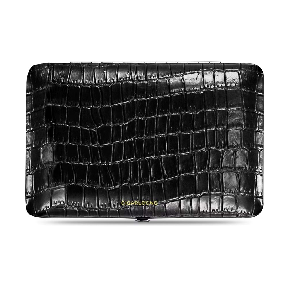 CİGARLONG DERİ SEYAHAT HUMİDOR CROCO 10s BLACK