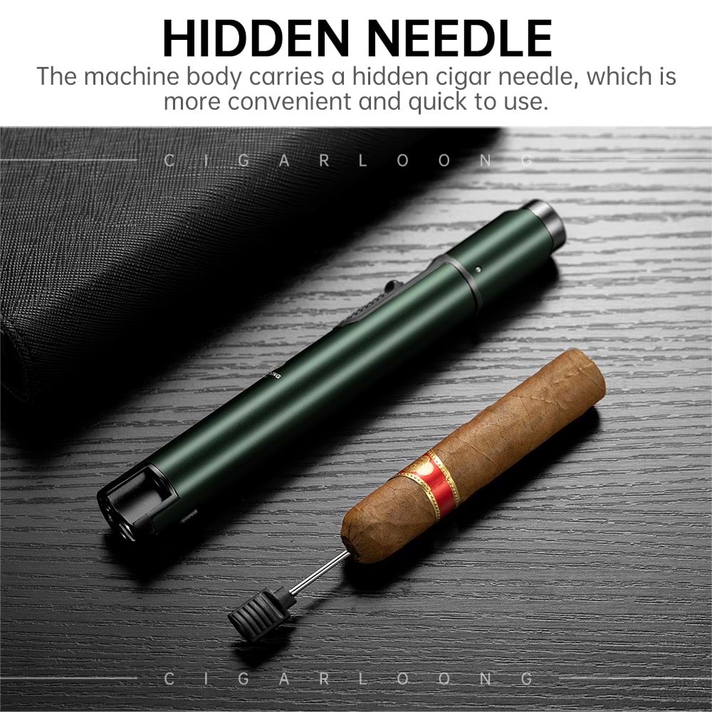 CİGARLOONG KESİCİ ,DELİCİ VE ÇAKMAKLI PURO SETİ BLACK