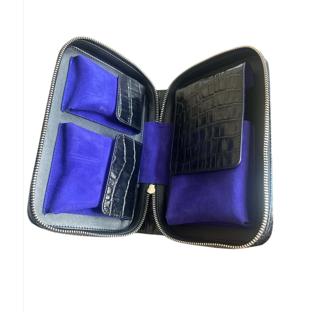 PURO ART SEYAHAT HUMİDORU BLACK CROCO 100.412 NG (Made İn Spain)(Hakiki Deri)