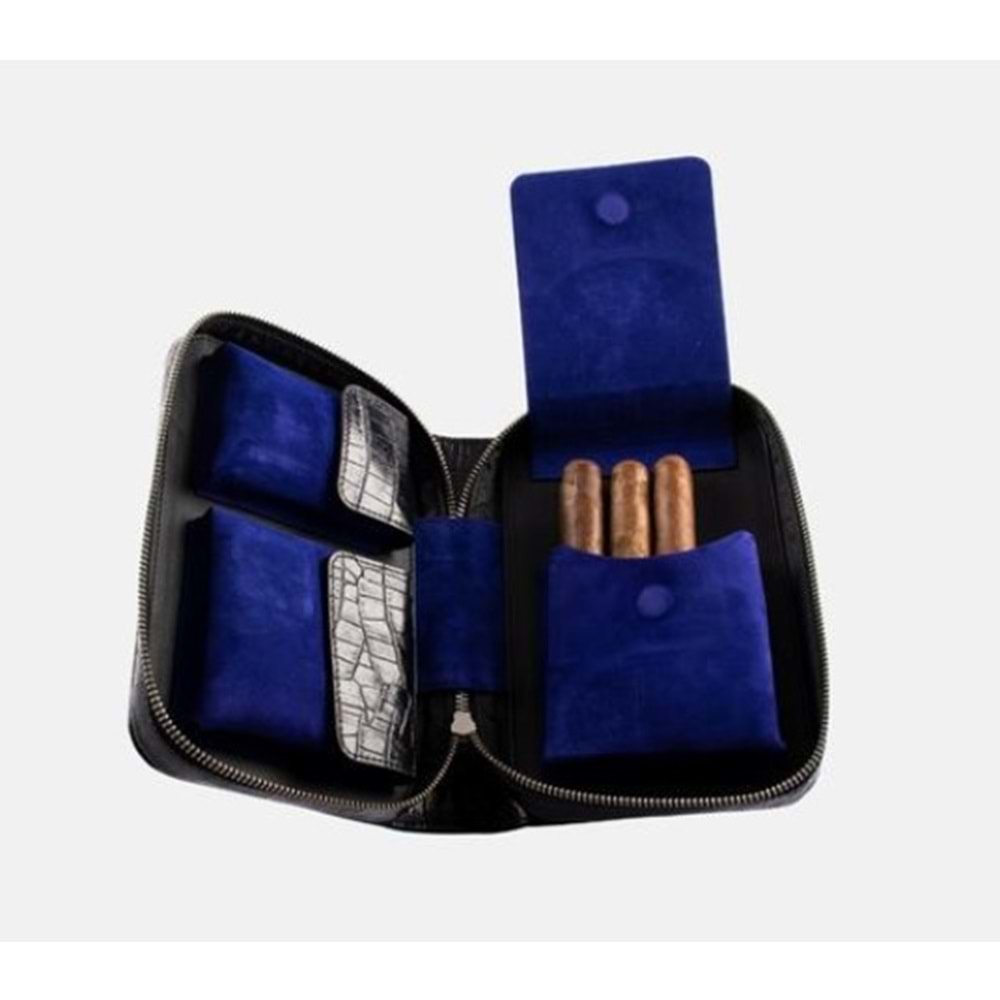PURO ART SEYAHAT HUMİDORU BLACK CROCO 100.412 NG (Made İn Spain)(Hakiki Deri)
