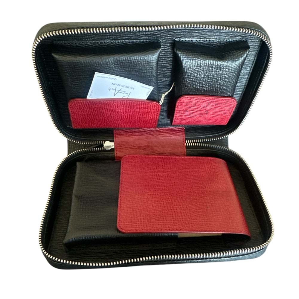 PURO ART SEYAHAT HUMİDORU BLACK 310.412 N/R (Made İn Spain)(Hakiki Deri)