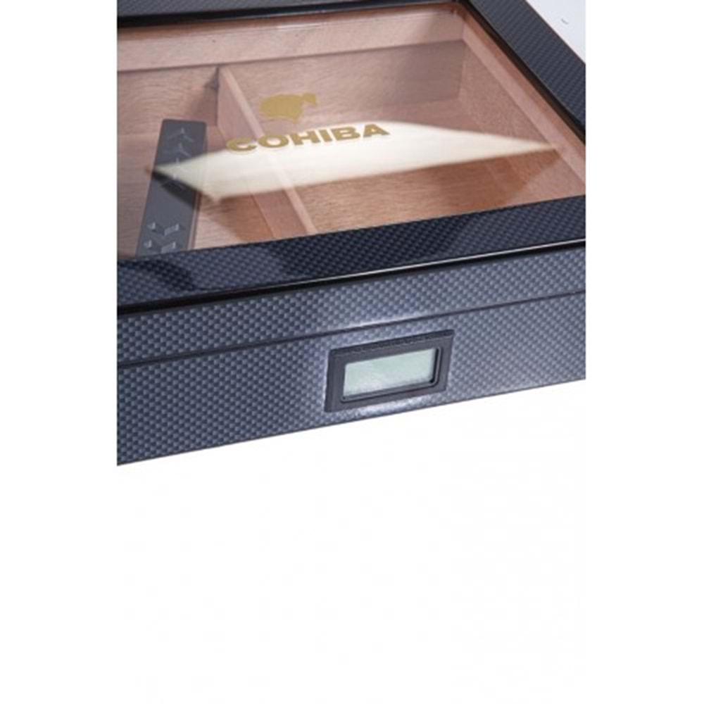 COHIBA CARBON FİBER CAMLI AHŞAP HUMİDOR CHUM043