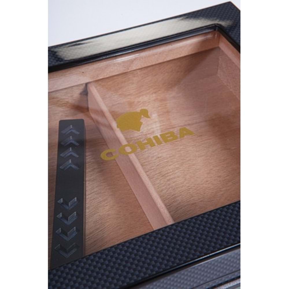 COHIBA CARBON FİBER CAMLI AHŞAP HUMİDOR CHUM043