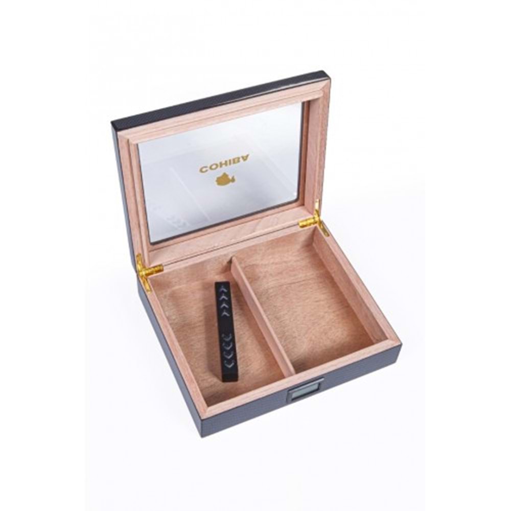 COHIBA CARBON FİBER CAMLI AHŞAP HUMİDOR CHUM043