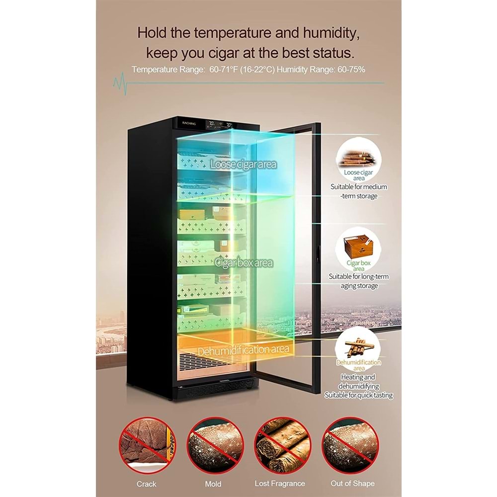 RACHİNG ELEKTRONİK HUMİDOR MON2800A SİYAH