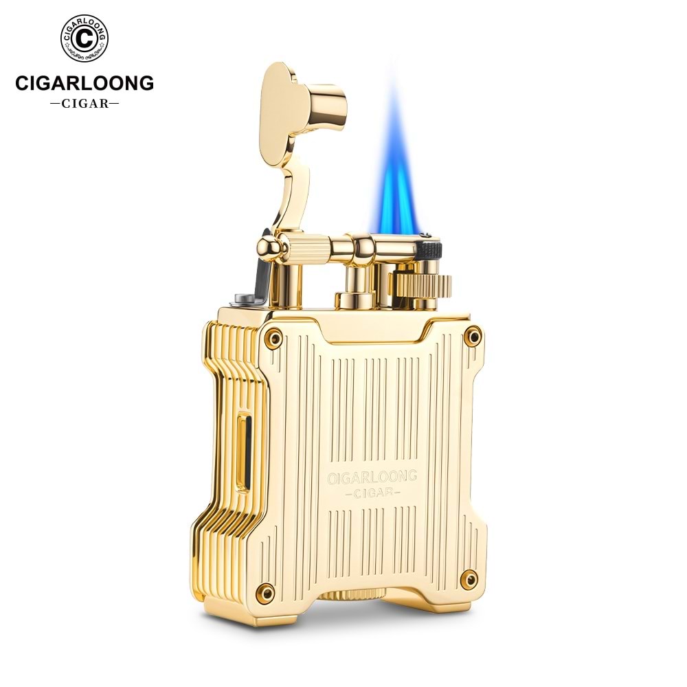 CİGARLOONG ÇİFT TORCH ALAŞIMLI ÇAKMAK GOLD