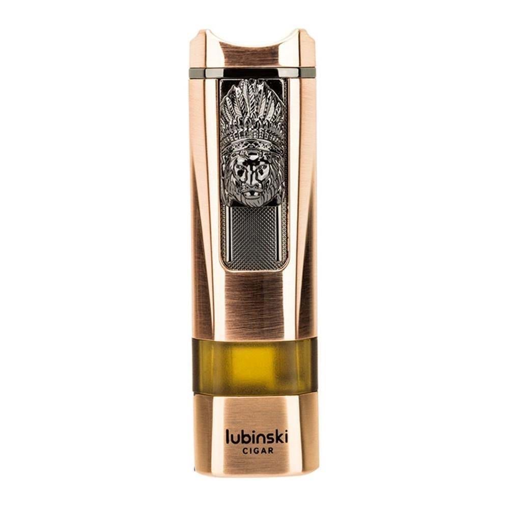 LUBİNSKİ LİON SEHPALI DELİCİLİ TEK TORCH PURO ÇAKMAĞI ROSE GOLD