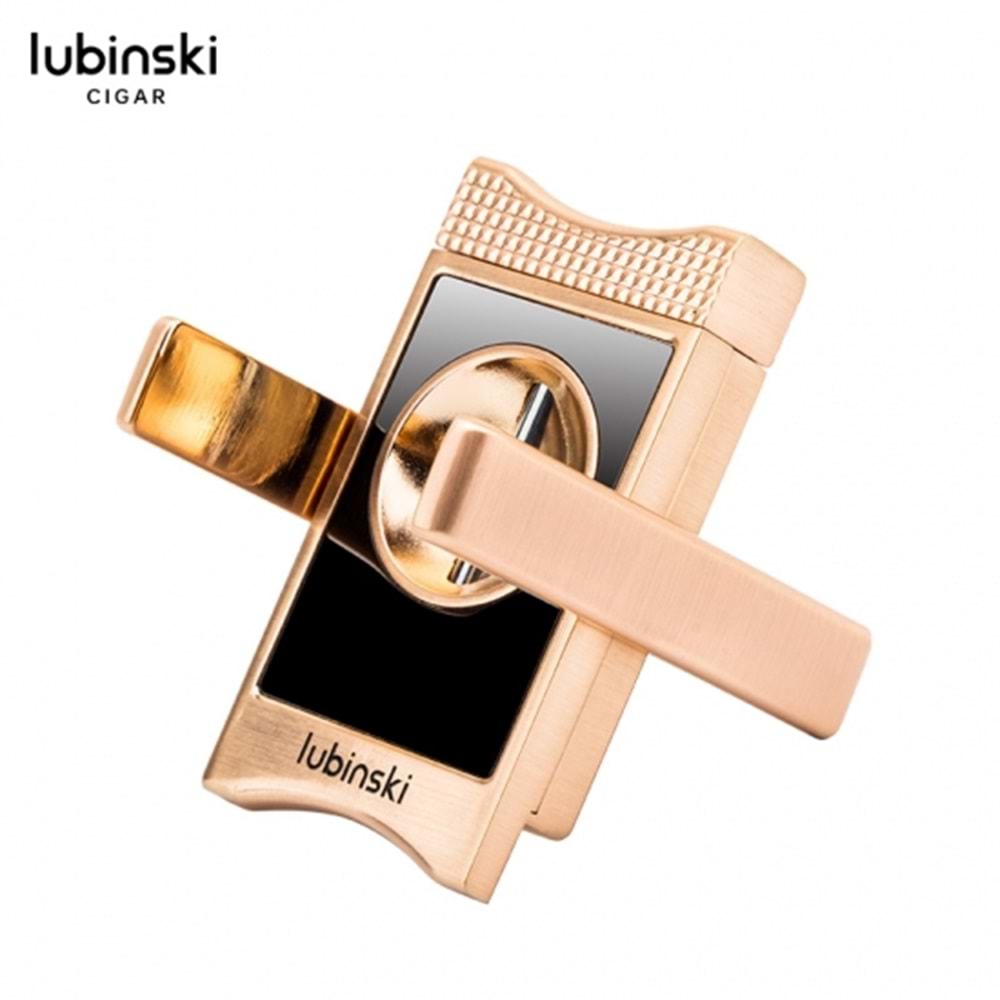 LUBİNSKİ V CUTTER KILIFLI GUN METAL PURO MAKASI YJA-30022-GM