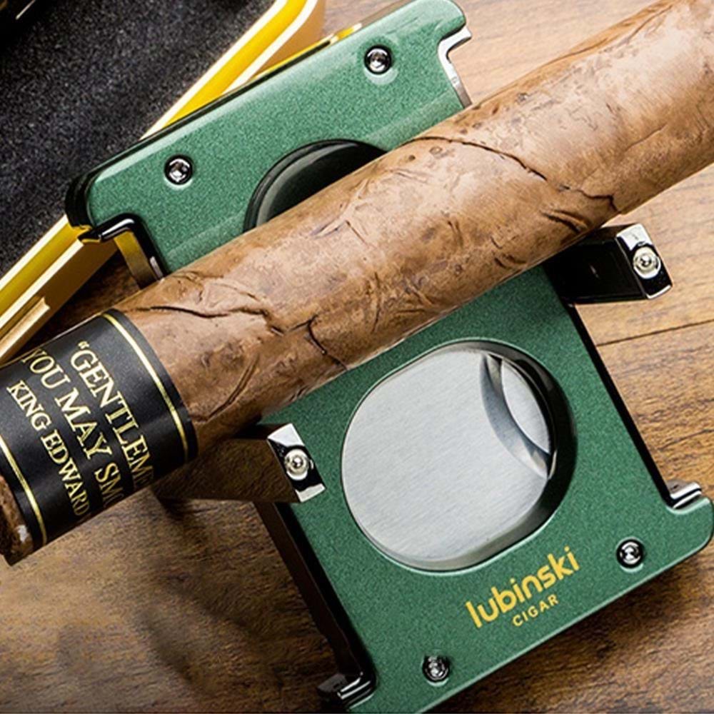 LUBİNSKİ SEHPALI-DELİCİLİ LAZER BIÇAK DOUBLE CUTTER BROWN PURO KESİCİ YJA-30033-BN