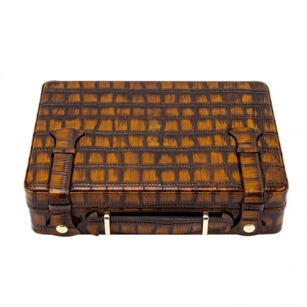 LUBİNSKİ DERİ CROCO BROWN PURO TAŞIMA KUTUSU YJA-50017-BN