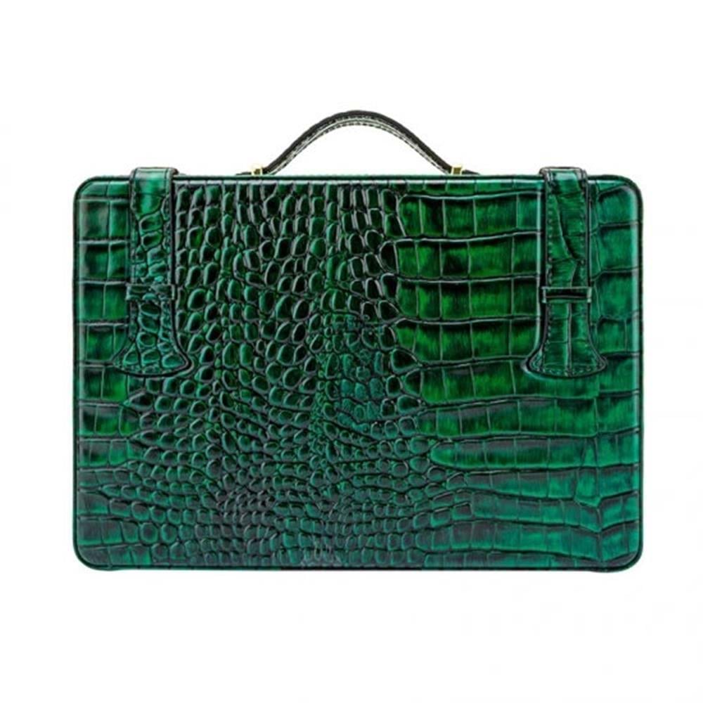 LUBİNSKİ DERİ CROCO GREEN PURO TAŞIMA KUTUSU YJA-50017-GN