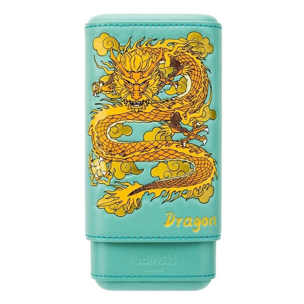 LUBİNSKİ SPECİAL EDT. ELEGANT DRAGON GERÇEK DERİ 3 LÜ PURO KILIFI TURKUAZ YJA-50021-BL