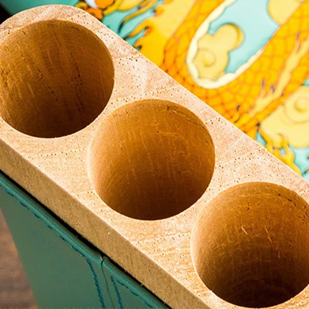 LUBİNSKİ SPECİAL EDT. ELEGANT DRAGON GERÇEK DERİ 3 LÜ PURO KILIFI TURKUAZ YJA-50021-BL