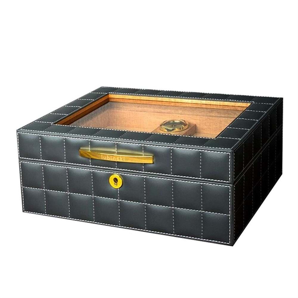 LUBİNSKİ CAMLI DERİ GREY HUMİDOR YJA-60011-GY