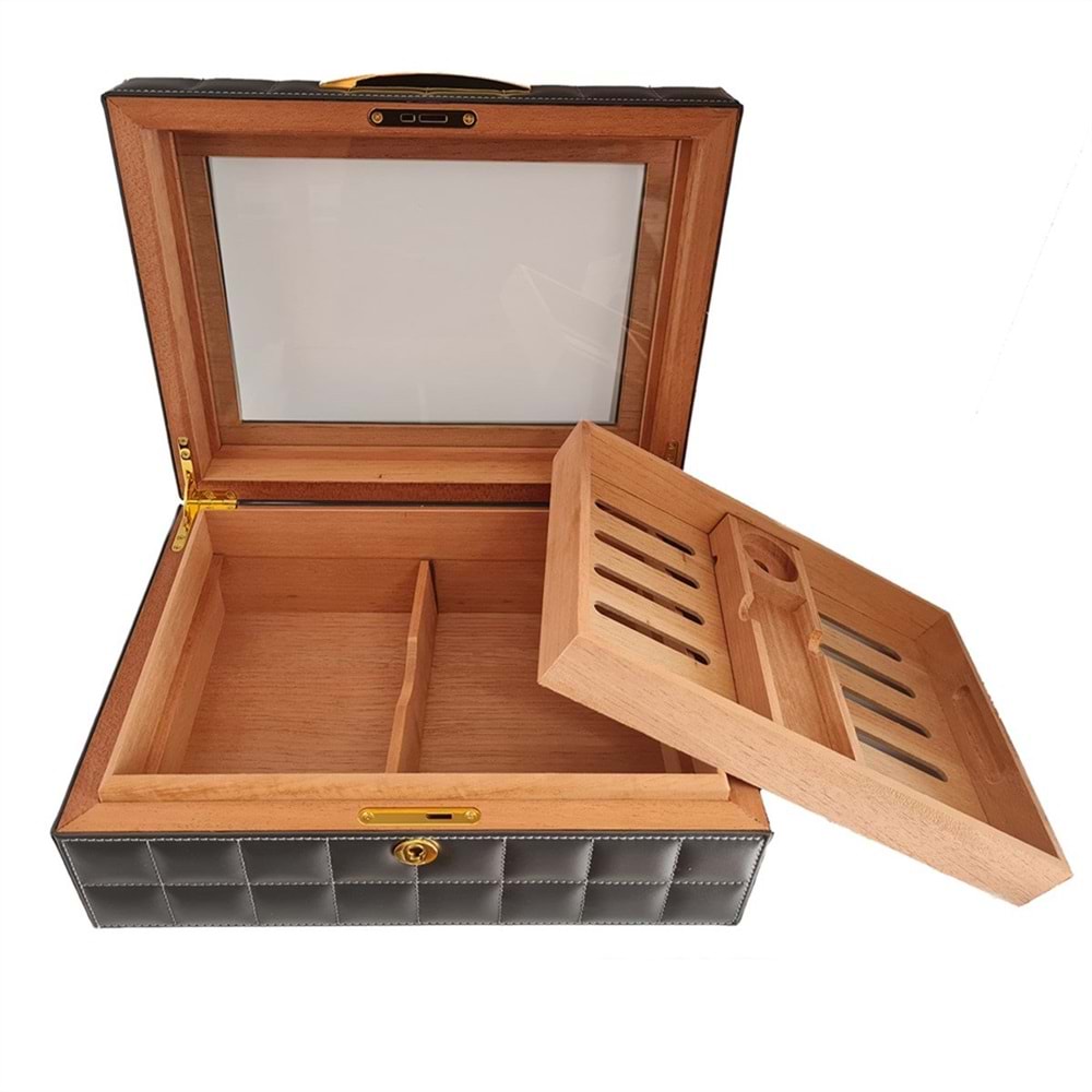 LUBİNSKİ CAMLI DERİ YELLOW HUMİDOR YJA-60011-YL