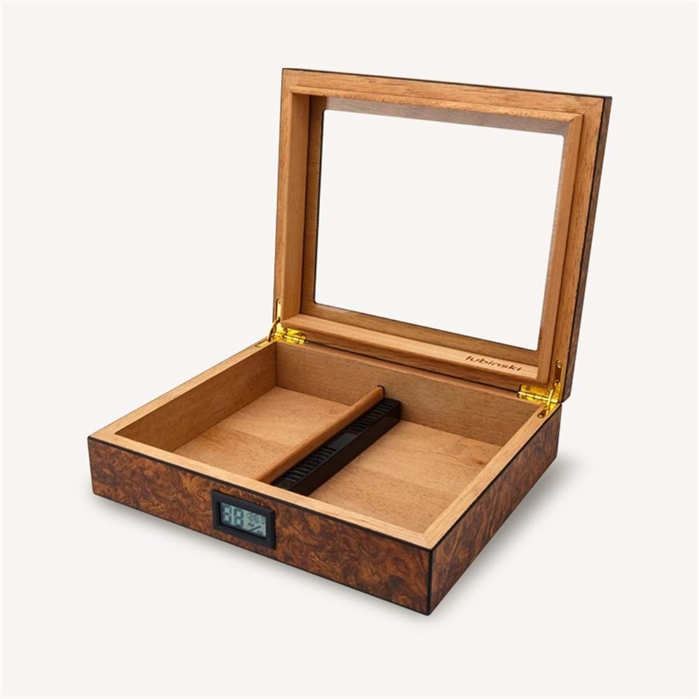 LUBİNSKİ KARAAĞAÇ DESEN CAMLI HUMİDOR