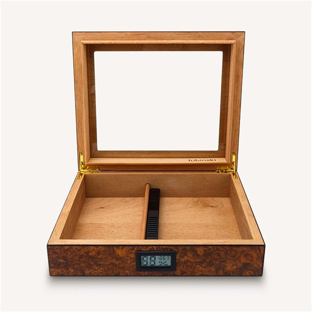 LUBİNSKİ KARAAĞAÇ DESEN CAMLI HUMİDOR