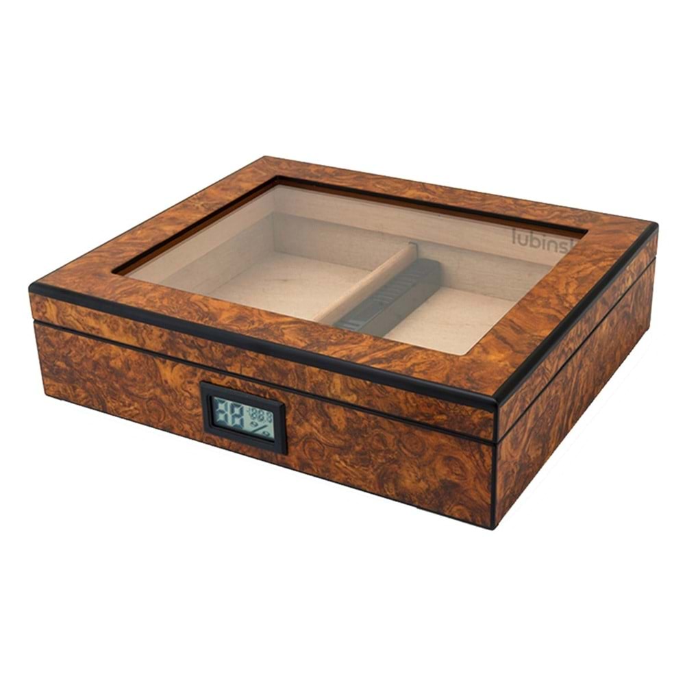 LUBİNSKİ KARAAĞAÇ DESEN CAMLI HUMİDOR