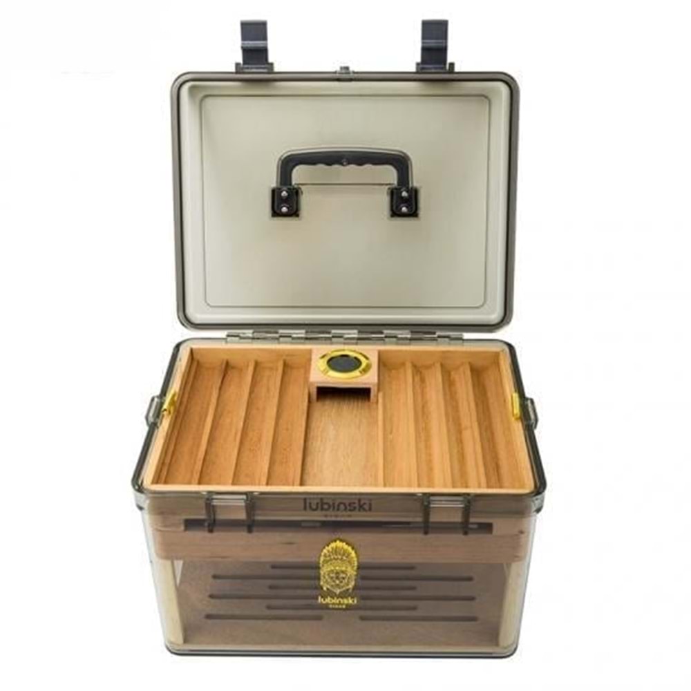 LUBİNSKİ DIŞI ŞEFFAF PLEXİ İÇİN SEDİR HUMİDOR 100s