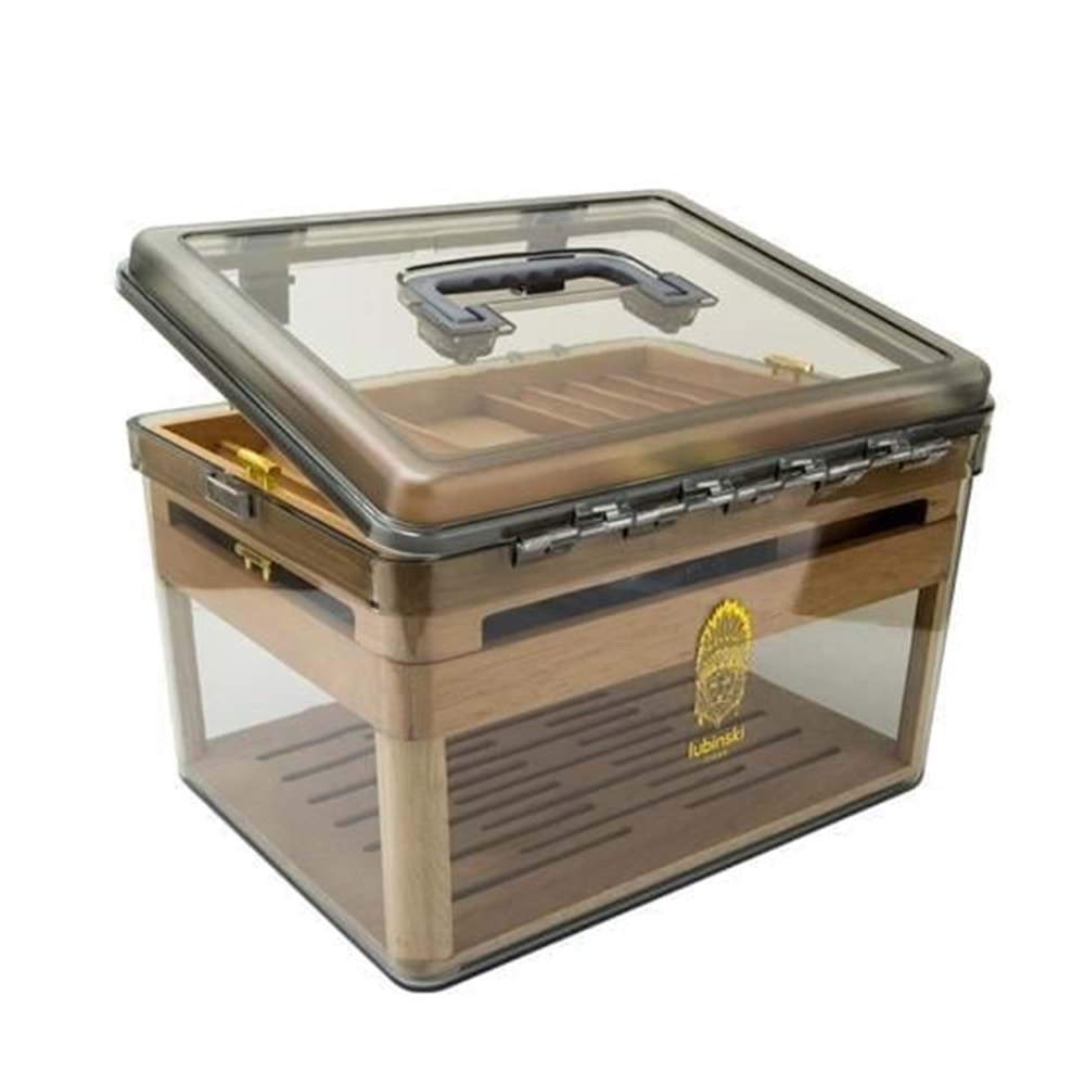 LUBİNSKİ DIŞI ŞEFFAF PLEXİ İÇİN SEDİR HUMİDOR 100s