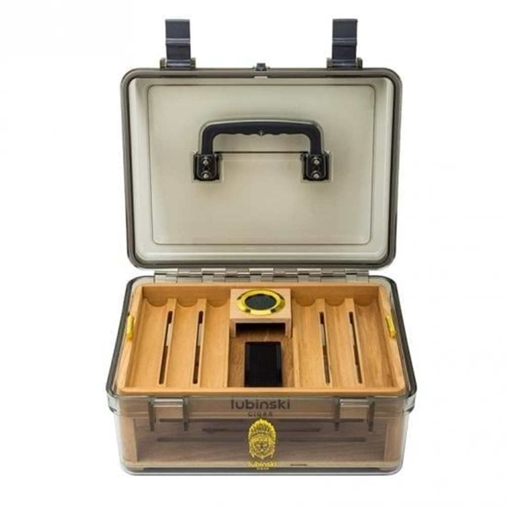 LUBİNSKİ DIŞI ŞEFFAF PLEXİ İÇİN SEDİR HUMİDOR 50s