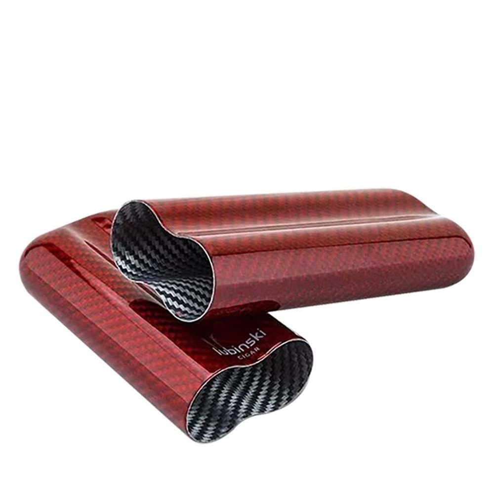 LUBİNSKİ CARBON FİBER RED 2Lİ PURO KILIFI
