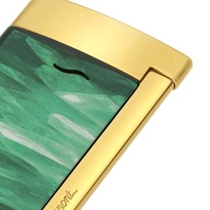 S.T. DUPONT LI SLİM 7 GEODE GREEN/GOLDEN ÇAKMAK