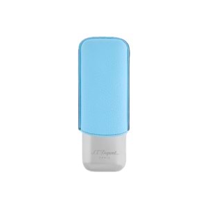 S.T. DUPONT 2CG CASE LIGHTBLUE GR/CHROME