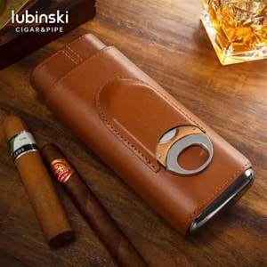 LUBİNSKİ 2 Lİ 60 RİNG PURO KILIFI BROWN KESİCİLİ HY-3305L-2