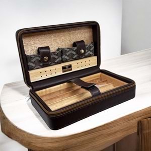 CİGARLOONG DERİ SEYAHAT HUMİDOR BROWN