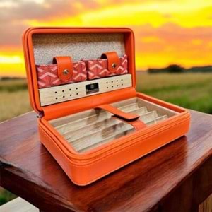 CİGARLOONG DERİ SEYAHAT HUMİDOR ORANGE