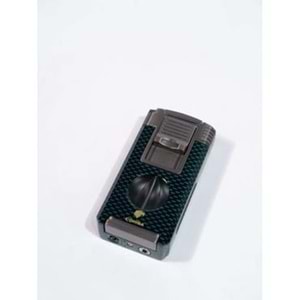 COHIBA ÇAKMAK V- CUTTER VE TOURCLU SİYAH-GREY-YEŞİL ÇİFT PÜRMÜZLÜ ÇAKMAK CCM0762