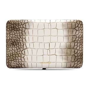 CİGARLONG DERİ SEYAHAT HUMİDOR CROCO 10s BLACK-WHİTE