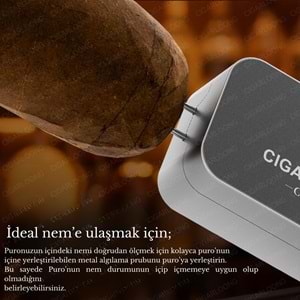 CİGARLOONG GREEN HUMİDİMETER DİGİTAL DEDECTÖR PURO İÇİ NEM ÖLÇER