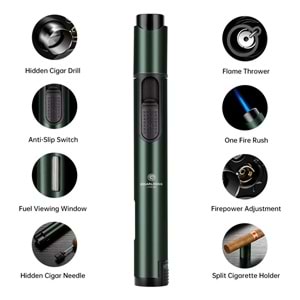 CİGARLOONG KESİCİ ,DELİCİ VE ÇAKMAKLI PURO SETİ RED