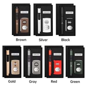 CİGARLOONG KESİCİ ,DELİCİ VE ÇAKMAKLI PURO SETİ BROWN