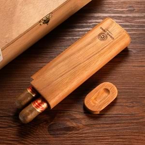 CiGARLOONG SEDİR AĞAÇ NATURAL PURO KILIFI 58 RİNG 2 Lİ