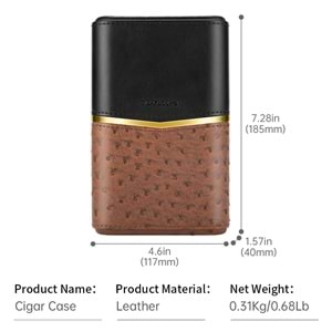 CİGARLOONG RETRO PURO KILIFI OSTRİCH BROWN 58 RİNG 3 LÜ