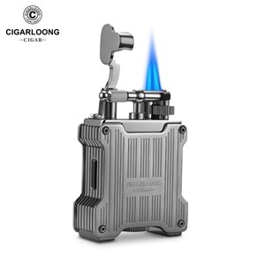 CİGARLOONG ÇİFT TORCH ALAŞIMLI ÇAKMAK GUN METAL