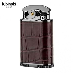 LUBİNSKİ DERİ KAPLAMA DELİCİLİ PURO ÇAKMAĞI BROWN