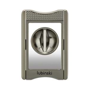 LUBİNSKİ V CUTTER KILIFLI GUN METAL PURO MAKASI YJA-30022-GM