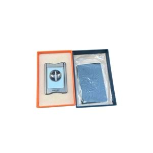 LUBİNSKİ V CUTTER KILIFLI GUN METAL PURO MAKASI YJA-30022-GM