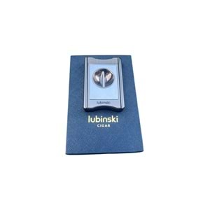 LUBİNSKİ V CUTTER KILIFLI GUN METAL PURO MAKASI YJA-30022-GM