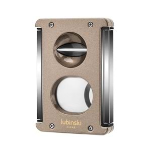 LUBİNSKİ SEHPALI-DELİCİLİ LAZER BIÇAK DOUBLE CUTTER BROWN PURO KESİCİ YJA-30033-BN